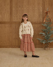 Load image into Gallery viewer, Boxy Crop Cardigan || Winter Daisy Embroidery