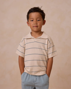 Chandler Knit Polo || Blue Stripe
