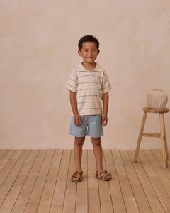 Chandler Knit Polo || Blue Stripe