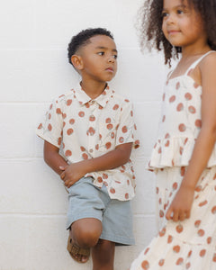 Collared Short Sleeve Shirt || Tomatoes