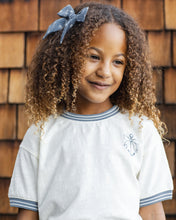 Load image into Gallery viewer, Rylee+Cru Bow Ditsy headband with soft fabric and bow detail, featuring a floral pattern in natural tones.