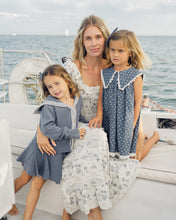 Load image into Gallery viewer, Rylee+Cru Porter Dress Ditsy in sailing print, lightweight dress with a flowy silhouette and floral pattern for girls.