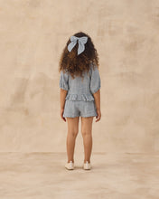 Load image into Gallery viewer, Rylee+Cru oversized bow marine gingham headband with large bow detail on soft fabric, perfect for children’s accessories.