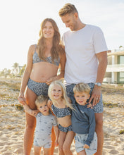 Load image into Gallery viewer, Baby and toddler navy long sleeve rashguard by Rylee+Cru, featuring a comfortable swimwear design for water activities.