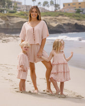 Load image into Gallery viewer, Rylee+Cru Juniper Set Petal Gingham top in soft pink and white, featuring a lightweight, stylish petal design on the fabric.