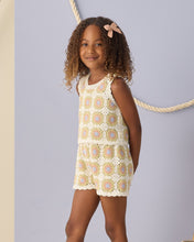 將圖片載入圖庫檢視器 Rylee+Cru crochet tank top set with citron daisy check pattern, featuring a stylish sleeveless design and textured fabric.