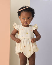 Load image into Gallery viewer, Rylee+Cru Amelia romper with embroidered daisies, lightweight fabric, and sleeveless design, perfect for warm weather.