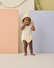 Load image into Gallery viewer, Rylee+Cru Amelia romper with embroidered daisies, lightweight sleeveless design, perfect for summer wear, shown in the image.