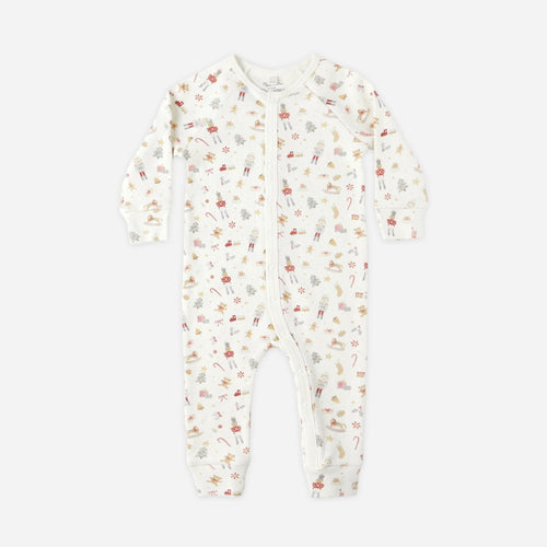 Floral-patterned onesie on a white background