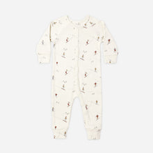 Load image into Gallery viewer, Baby onesie with animal prints on a white background