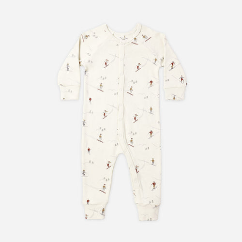 Baby onesie with animal prints on a white background