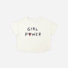 Load image into Gallery viewer, White crop top with &#39;Girl Power&#39; text on a white background
