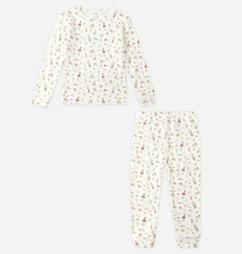 Floral pajama set on a white background