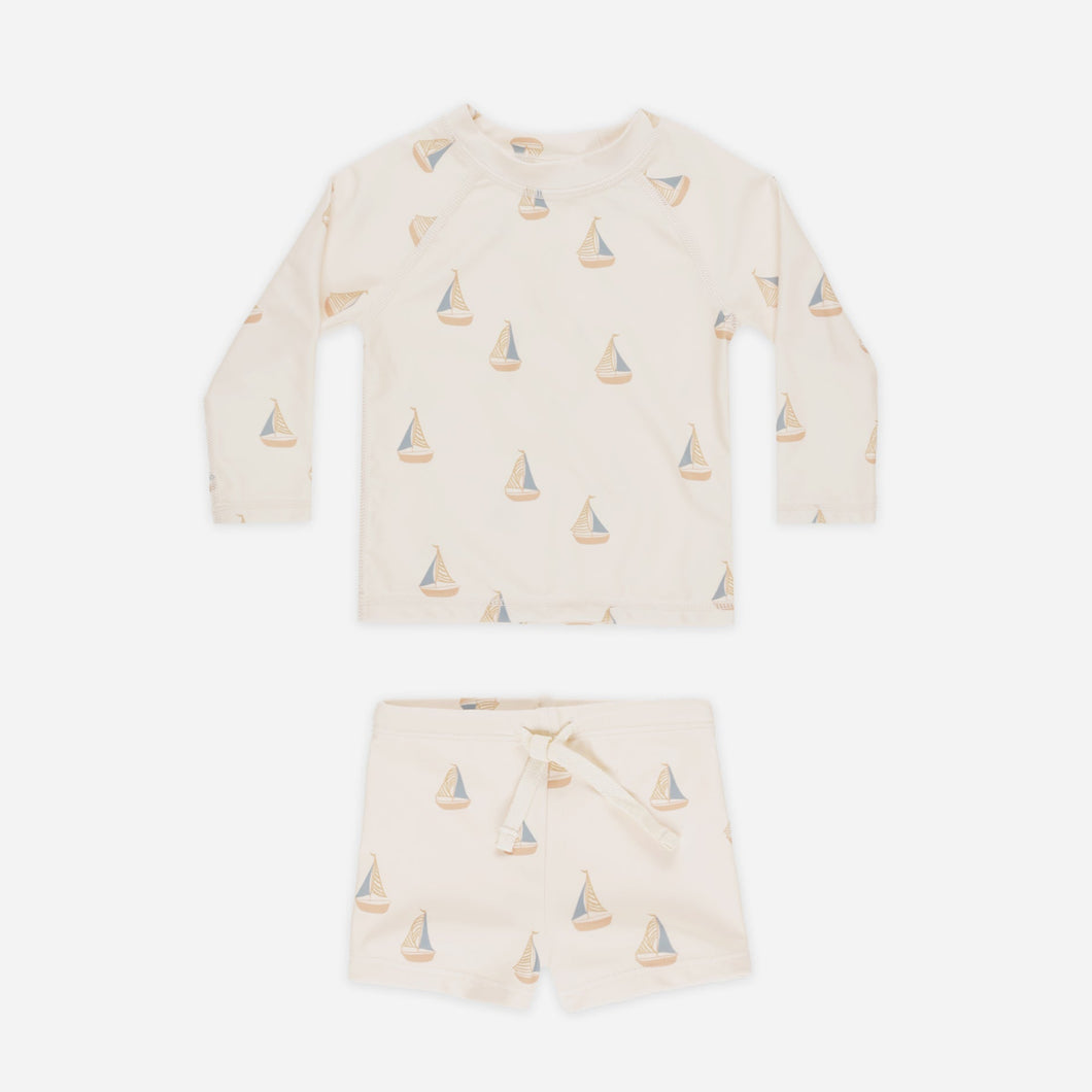 Rashguard Boy Set || Sailboats