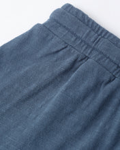 Load image into Gallery viewer, Baby and toddler navy swimwear shorts by Rylee+Cru, featuring a comfortable fit and lightweight fabric for swimming.