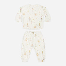 Load image into Gallery viewer, Baby onesie with floral pattern on a white background