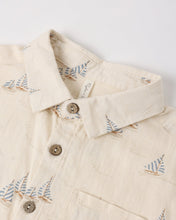 將圖片載入圖庫檢視器 Rylee+Cru collared short sleeve sail top in natural color, featuring a classic design and soft fabric.