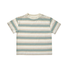 Load image into Gallery viewer, Relaxed Tee || Aqua Stripe
