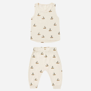 Tank + Slouch Pant Set || Sailboats