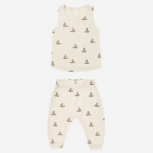 Tank + Slouch Pant Set || Sailboats