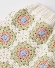 將圖片載入圖庫檢視器 Ivory crochet tank top with citron daisy check pattern from Rylee+Cru, featuring a stylish, lightweight sleeveless design.