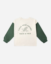 Load image into Gallery viewer, Long-sleeve shirt with &#39;Chase Your Dreams Track &amp; Field&#39; text on a white background