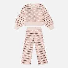 Load image into Gallery viewer, Pink and red patterned pajama set on a white background