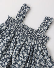 將圖片載入圖庫檢視器 Navy floral Rylee+Cru Lala Set top with ruffled details, displayed on a neutral background.