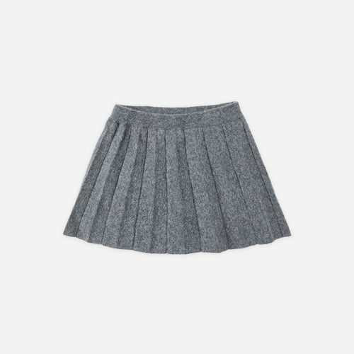 Gray pleated skirt on a white background