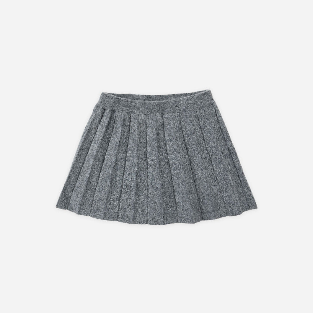 Gray pleated skirt on a white background