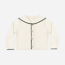 Load image into Gallery viewer, Rylee+Cru Sailor Cardigan in natural color, lightweight knit jacket with button front and ribbed cuffs, suitable for children.