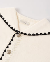 Load image into Gallery viewer, Rylee+Cru sailor cardigan in natural color, cozy knit jacket with button closure and ribbed cuffs, front view.