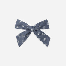 Load image into Gallery viewer, Blue floral bow on a white background