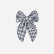 Load image into Gallery viewer, Rylee+Cru oversized bow marine gingham headband with large bow detail and soft fabric for a stylish, playful look.