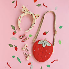 Load image into Gallery viewer, Strawberry Twisty Bow Clips