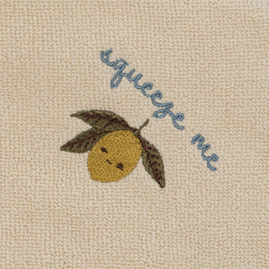 terry towel embroidery - lemon