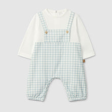 Load image into Gallery viewer, Two-in-one romper a piqué and check