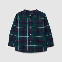 Load image into Gallery viewer, Check shirt mandarin collar