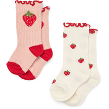 Load image into Gallery viewer, Vigga Socks - Pointelle Berry 2-pack