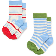 將圖片載入圖庫檢視器 Vigga Socks - Blue Stripe Mix 2-pack