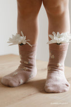 Load image into Gallery viewer, Jacquard Floral Sock - Simple Flowers Dusky Rose
