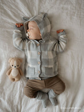 Load image into Gallery viewer, Check Bear Cardigan - Storm Grey Check