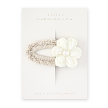 Load image into Gallery viewer, FLOWER CROCHET CLIP // CAMELLIA - PEARL WHITE