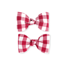 Load image into Gallery viewer, Petite Pigtail Set | Christmas Gingham
