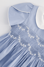 Load image into Gallery viewer, Clémence, smocked dress, in Cornflower poplin