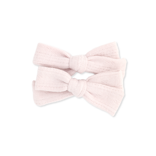 CLASSIC PIGTAIL SET // COTTON EYELET - BABY BLUSH