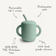 Load image into Gallery viewer, Silicone Training Cup + Straw (Cambridge Blue)