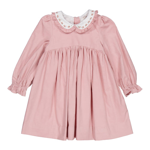 Gaia, dress, in Pink Corduroy