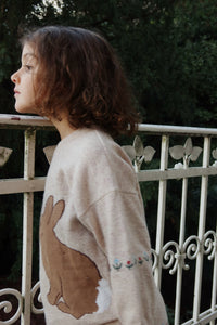eli knit dress - off white melange