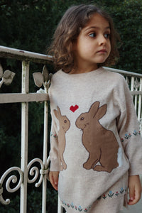eli knit dress - off white melange